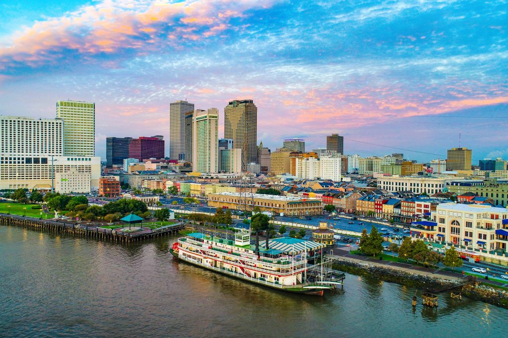 New Orleans, Louisiana, USA Downtown Skyline Aerial